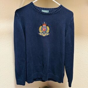 Polo by Ralph Lauren Dark Royal Blue Crewneck Sweater Women Size Large